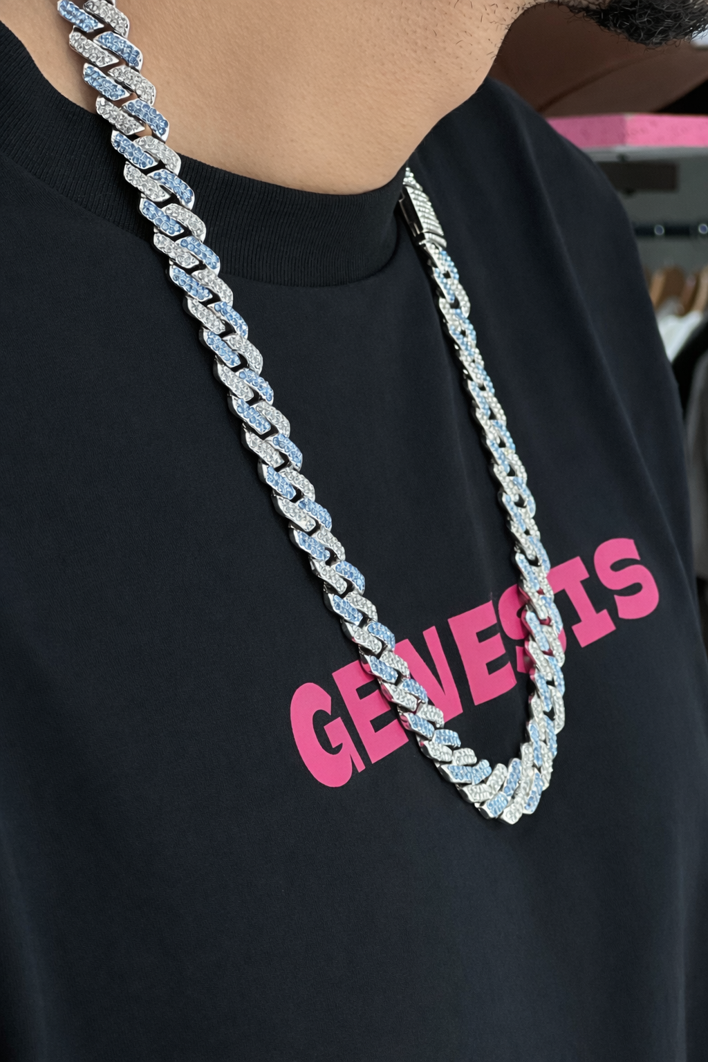 Cadena Cuban Link con Cristales